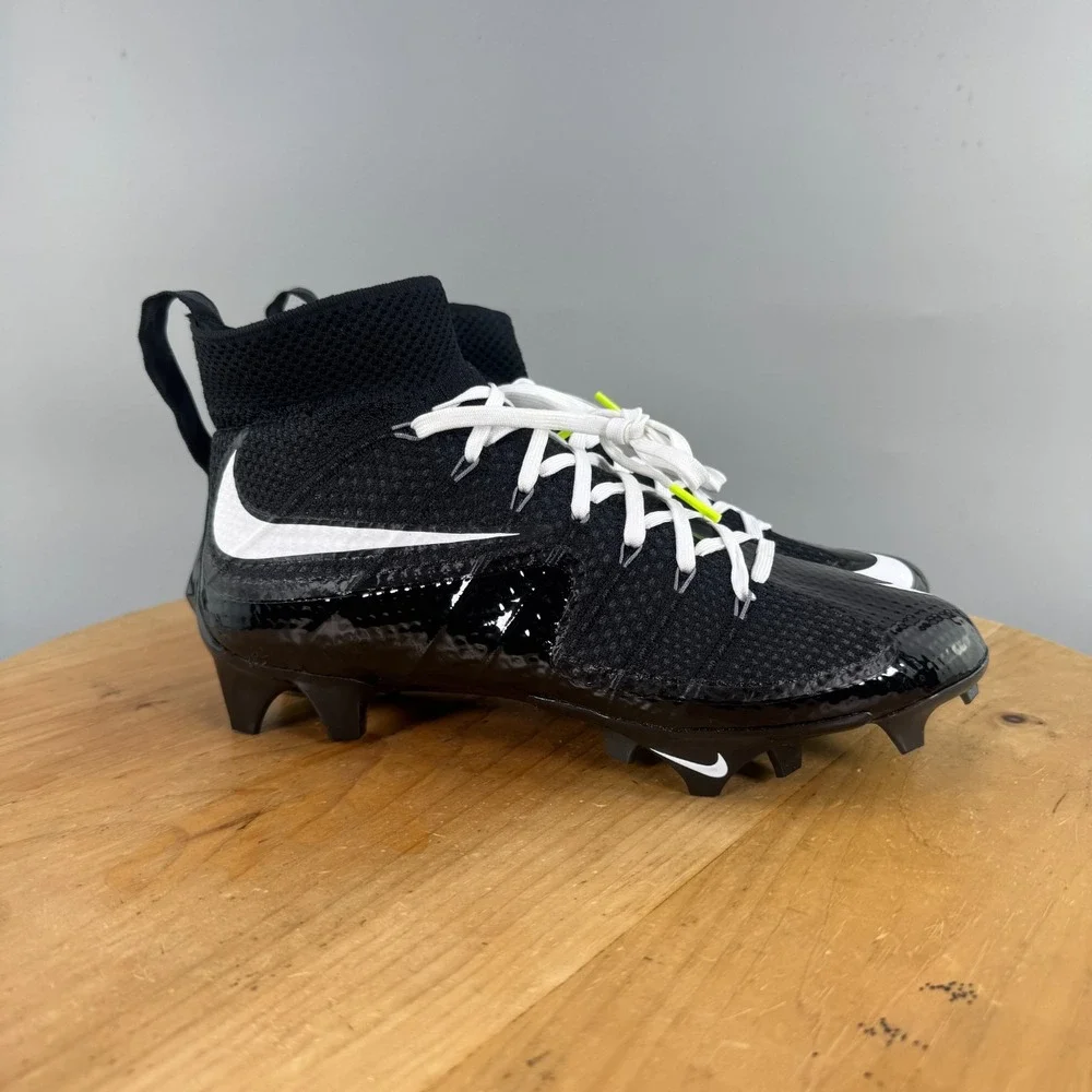Nike Vapor Edge 360 Untouchable Mid Mens Size 7.5 Football Cleats Black White